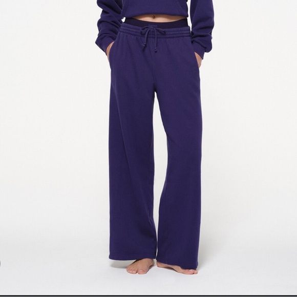 SKIMS Pants - SKIMS Cotton Fleece Oversized Double Waistband Pants. Size Medium